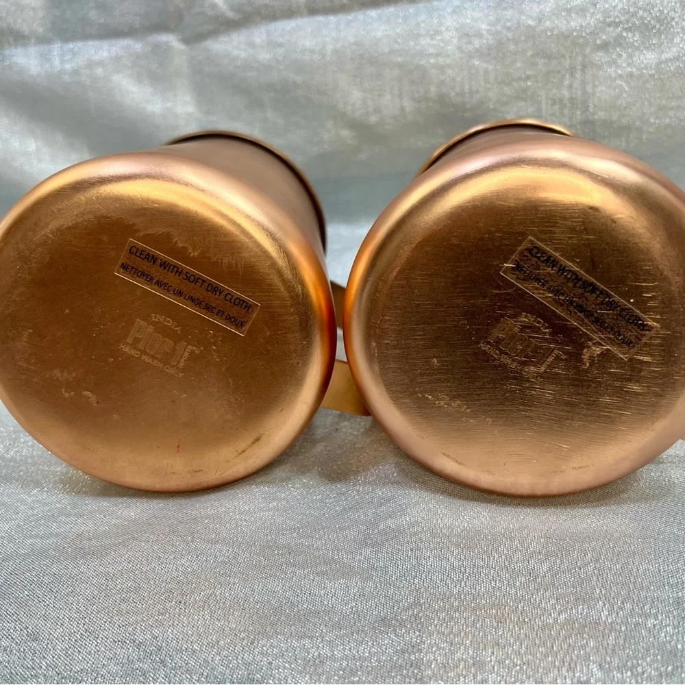 PIER 1 Pair of Copper Finish Stainless Steel Mugs